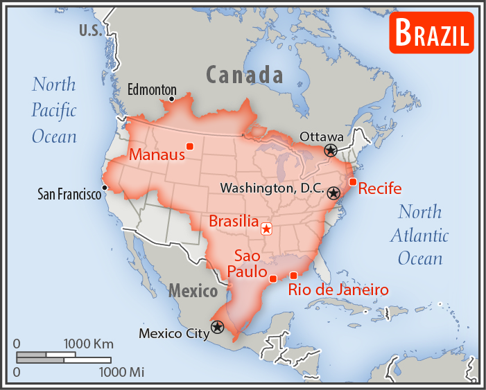 Brazil Size Comparison Open Rivers Journal